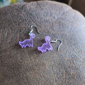 2$ Add On⭐Purple Dinosaur Earrings